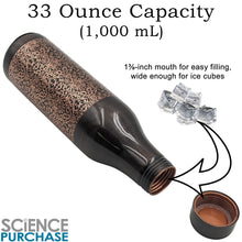 Load image into Gallery viewer, 2 Pack 33 Ounce Pure Copper Water Bottle with Engraved Damask Design, Ayurvedic Benefits

