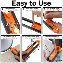 Load image into Gallery viewer, Precise Contour Scribe Tool with Adjustable Pencil Holding Lock - Corner and Edge Duplicator for Woodworking, Tiling, Carpeting, Wallpaper
