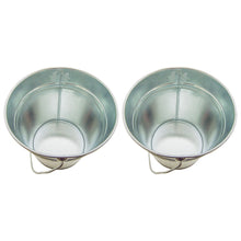 Load image into Gallery viewer, Set of 2 Galvanized Metal Pail Buckets Size: 6&quot; Tall x 6&quot; Diam
