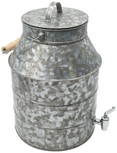 Load image into Gallery viewer, 2½ Gallon Beverage Dispenser with Spout for Pouring, Carry Handle, &amp; Lid - Sturdy Galvanized Steel, Indoor &amp; Outdoor, Silver Color (12&quot; Tall, 9&quot; Wide)
