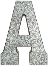 Load image into Gallery viewer, Huge 20&quot; Metal Letter A Wall Décor, Silver with Rusted Edges, Galvanized Wall Mountable Decoration for Country, Mid-Century, or Farmhouse Theme
