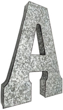 Load image into Gallery viewer, Huge 20&quot; Metal Letter A Wall Décor, Silver with Rusted Edges, Galvanized Wall Mountable Decoration for Country, Mid-Century, or Farmhouse Theme

