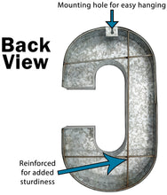 Load image into Gallery viewer, Huge 20&quot; Metal Letter C Wall Décor, Silver with Rusted Edges, Galvanized Wall Mountable Decoration for Country, Mid-Century, or Farmhouse Theme
