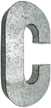Load image into Gallery viewer, Huge 20&quot; Metal Letter C Wall Décor, Silver with Rusted Edges, Galvanized Wall Mountable Decoration for Country, Mid-Century, or Farmhouse Theme
