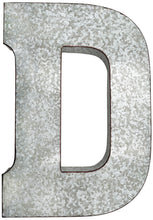 Load image into Gallery viewer, Huge 20&quot; Metal Letter D Wall Décor, Silver with Rusted Edges, Galvanized Wall Mountable Decoration for Country, Mid-Century, or Farmhouse Theme
