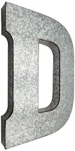 Load image into Gallery viewer, Huge 20&quot; Metal Letter D Wall Décor, Silver with Rusted Edges, Galvanized Wall Mountable Decoration for Country, Mid-Century, or Farmhouse Theme
