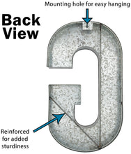 Load image into Gallery viewer, Huge 20&quot; Metal Letter G Wall Décor, Silver with Rusted Edges, Galvanized Wall Mountable Decoration for Country, Mid-Century, or Farmhouse Theme
