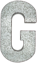 Load image into Gallery viewer, Huge 20&quot; Metal Letter G Wall Décor, Silver with Rusted Edges, Galvanized Wall Mountable Decoration for Country, Mid-Century, or Farmhouse Theme
