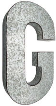 Load image into Gallery viewer, Huge 20&quot; Metal Letter G Wall Décor, Silver with Rusted Edges, Galvanized Wall Mountable Decoration for Country, Mid-Century, or Farmhouse Theme
