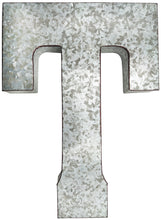 Load image into Gallery viewer, Huge 20&quot; Metal Letter T Wall Décor, Silver with Rusted Edges, Galvanized Wall Mountable Decoration for Country, Mid-Century, or Farmhouse Theme

