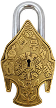 Load image into Gallery viewer, Solid Brass Buddha Padlock with 2 Keys, Beautiful Fully Functional Lock, Sturdy Eye-Catching Shiny Gold Color with Detailed Design
