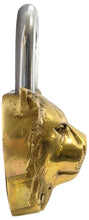 Load image into Gallery viewer, Solid Brass Lion Padlock with 2 Keys, Beautiful Fully Functional Lock, Sturdy Eye-Catching Shiny Gold Color with Detailed Design
