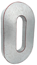 Load image into Gallery viewer, Huge 20&quot; Metal Letter O Wall Décor, Silver with Red Border Edges, Galvanized Wall Mountable Decoration for Country, Mid-Century, or Farmhouse Theme
