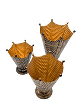 Load image into Gallery viewer, Flower Pot Shape Planter, Set of 3 Planters, Color - Copper &amp; Gold Tones, Set of 8, 10 &amp; 12" Planters
