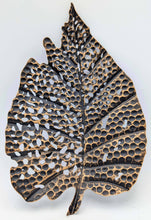 Load image into Gallery viewer, Set of 3 Different Size Black &amp; Gold Angled Hanging Maple Leaves 3D Floating Wall Decorations - Includes 18&quot;, 14&quot;, and 12&quot; Metal Leaf
