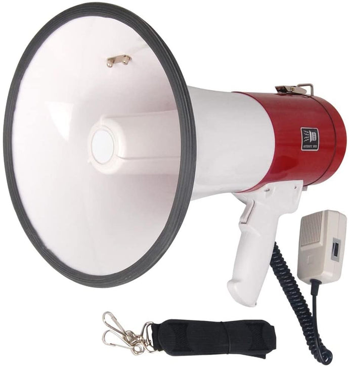 Rechargeable 50 Watt Loud Megaphone with Siren Bullhorn Speaker Outdoor Portable Amplifier
