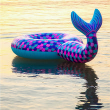 Load image into Gallery viewer, Giant Ride-on Inflatable Mermaid Fin Pool Float Beach Inner Tube (Supports Up to 200 Pounds)
