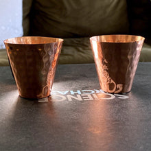 Load image into Gallery viewer, Set of 4 Pure Copper Moscow Mule Mugs Gift Set with 4 Copper Cocktail Straws and 2 Shot Glasses, Each Hammered Mug Holds 16 Ounces
