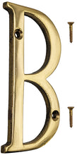 Load image into Gallery viewer, 4-inch House Letter "B" with Mounting Screws, Polished Brass, Shiny Gold Color, Suitable for Mailbox, Home, Apartment, Hotel etc
