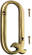 Load image into Gallery viewer, 4-inch House Letter "Q" with Mounting Screws, Polished Brass, Shiny Gold Color, Suitable for Mailbox, Home, Apartment, Hotel etc
