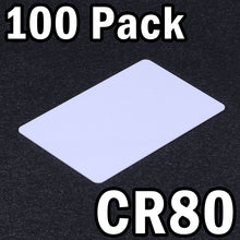 Load image into Gallery viewer, 100 Pack Blank White CR80 PVC Cards, Glossy Finish (3.375&quot; Long by 2.125&quot; Tall)
