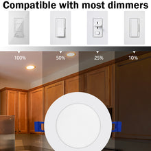 Load image into Gallery viewer, 12 Pack 4.8&quot; LED Dimmable Recessed LED Lights Retrofit Kit w/ 5 Selectable Color Temperatures (2700K to 5000K), CRI90, 1050lm, 12W (100W Equivalent), Baffle Trim, Downlight, J-Box Included
