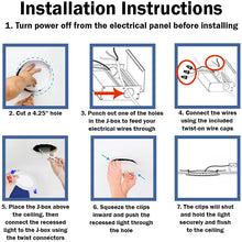 Load image into Gallery viewer, 12 Pack 4.8&quot; LED Dimmable Recessed LED Lights Retrofit Kit w/ 5 Selectable Color Temperatures (2700K to 5000K), CRI90, 1050lm, 12W (100W Equivalent), Baffle Trim, Downlight, J-Box Included
