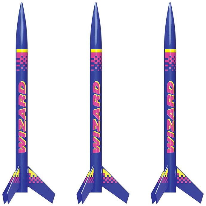3 Pack Estes 1292 Wizard Model Rocket Kit (Intermediate Skill Level)