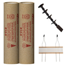 Load image into Gallery viewer, Estes 1691 E12-0 Booster Stage Model Rocket Engines, 2 Count – 24mm, with Starters &amp; Plugs
