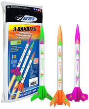 Load image into Gallery viewer, Estes 3 Bandits Model Rockets - Includes Three Beginner Model Rocket Kits (2435)

