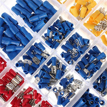 Load image into Gallery viewer, 480 Piece Electrical Terminal Assortment - Includes Convenient Case - Electrical Wiring Wire Terminal Crimp Connector Kit Butt Spade Set
