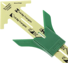 Load image into Gallery viewer, Quilting and Sewing Triangle Gauge Ruler for Half or Quarter Inch Square Triangles (5 Different Block Sizes)
