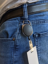 Load image into Gallery viewer, 20 Pack Retractable Clip-on Carabiner ID Badge Holder Reels - Extends up to 1.75 Feet for Security Badge, Keys, Identification, NFC and More
