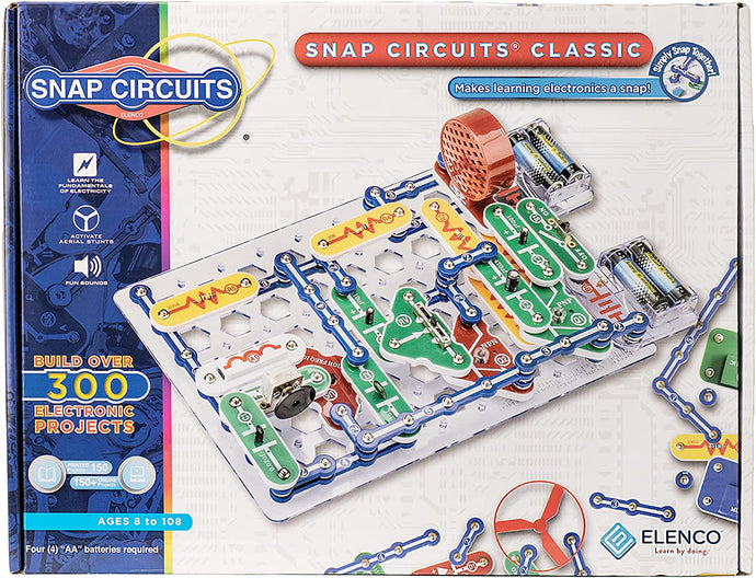 Snap Circuits Classic SC-300 Electronics Exploration Kit | Over 300 Projects | Full Color Project Manual | Snap Circuits Parts | STEM Educational Toy for Kids 8+