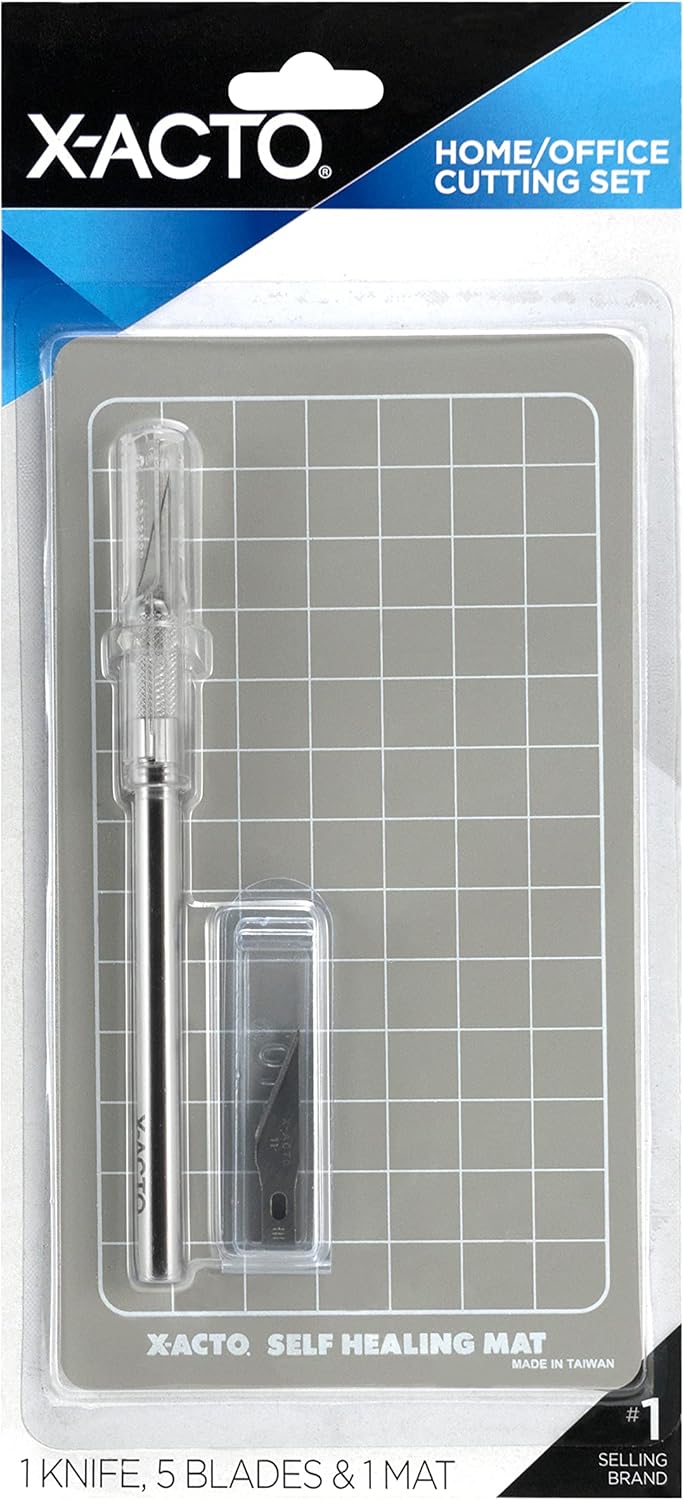 X-acto Cutting Set with Self-healing Mat, #1 Precision Knife, and 5 Spare #11 Blades (X7768)