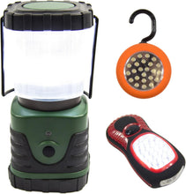 Load image into Gallery viewer, Camping Light Set with LED Lantern, LED Tent Hook Light and Handheld Flashlight
