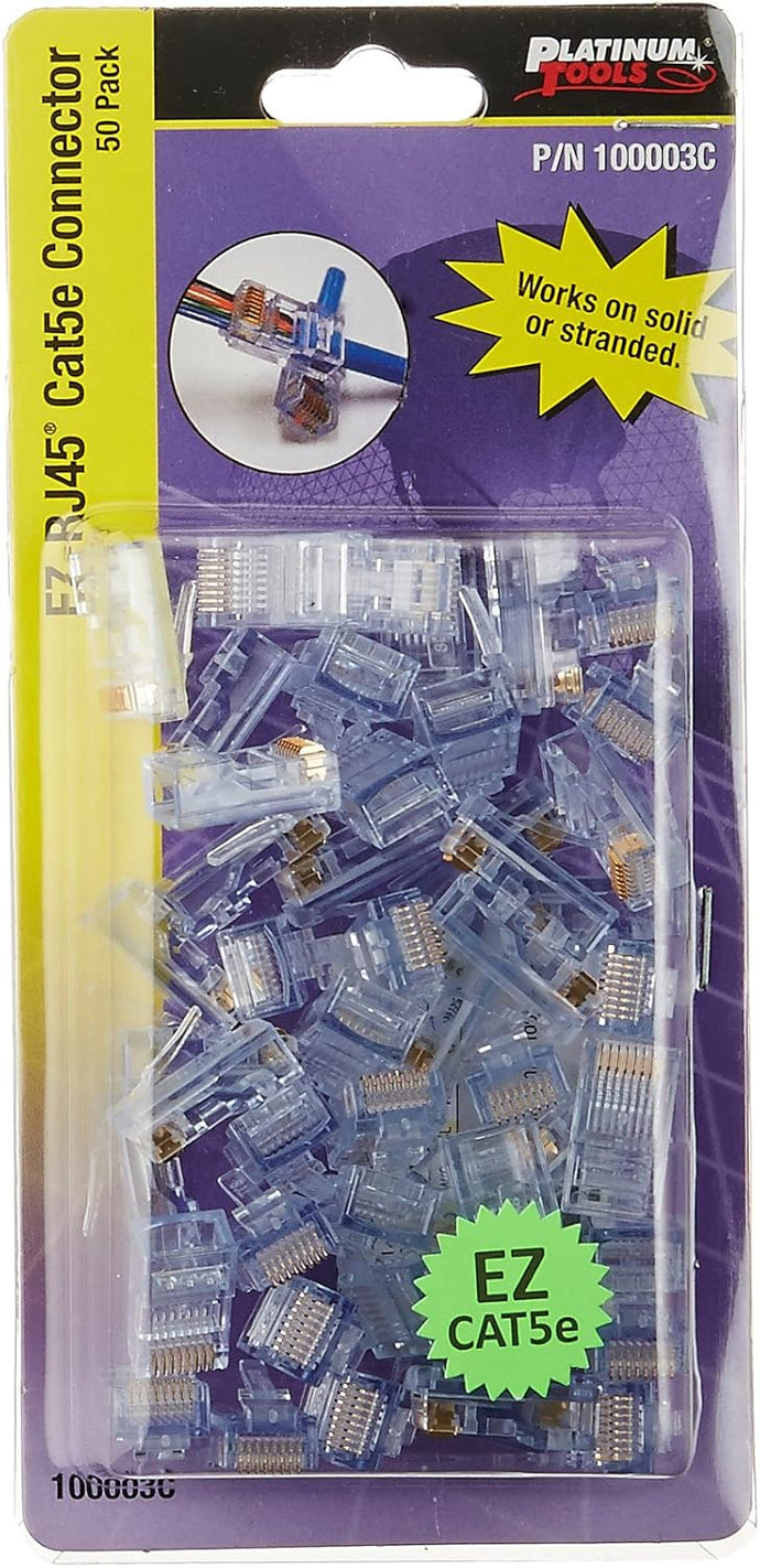 Platinum Tools 50 Pieces EZ-RJ45 CAT5/5e Connectors (100003C)