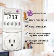 Load image into Gallery viewer, P3 Kill A Watt Electricity Usage Monitor with Large LCD Display (P4400)
