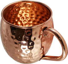 Load image into Gallery viewer, 8 Pack Pure Copper Moscow Mule Mugs - Each Hammered Mug Holds 18 Ounces
