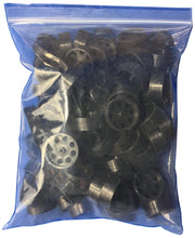 Load image into Gallery viewer, 100 Pack Black 40mm Rear Wheels for Shell Style Co2 Dragsters
