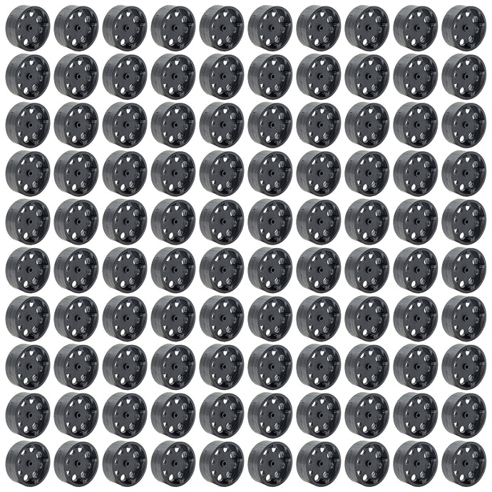 100 Pack Black 40mm Rear Wheels for Shell Style Co2 Dragsters