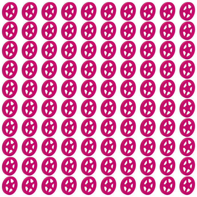 100 Pack Pink 35mm Front Wheels with Spokes for Co2 Dragsters