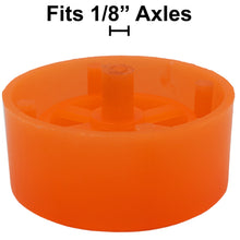 Load image into Gallery viewer, 100 Pack Orange 40mm Rear Wheels with Spokes for Co2 Dragsters
