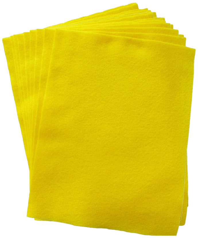 12 Pack Yellow Felt Sheets, 9
