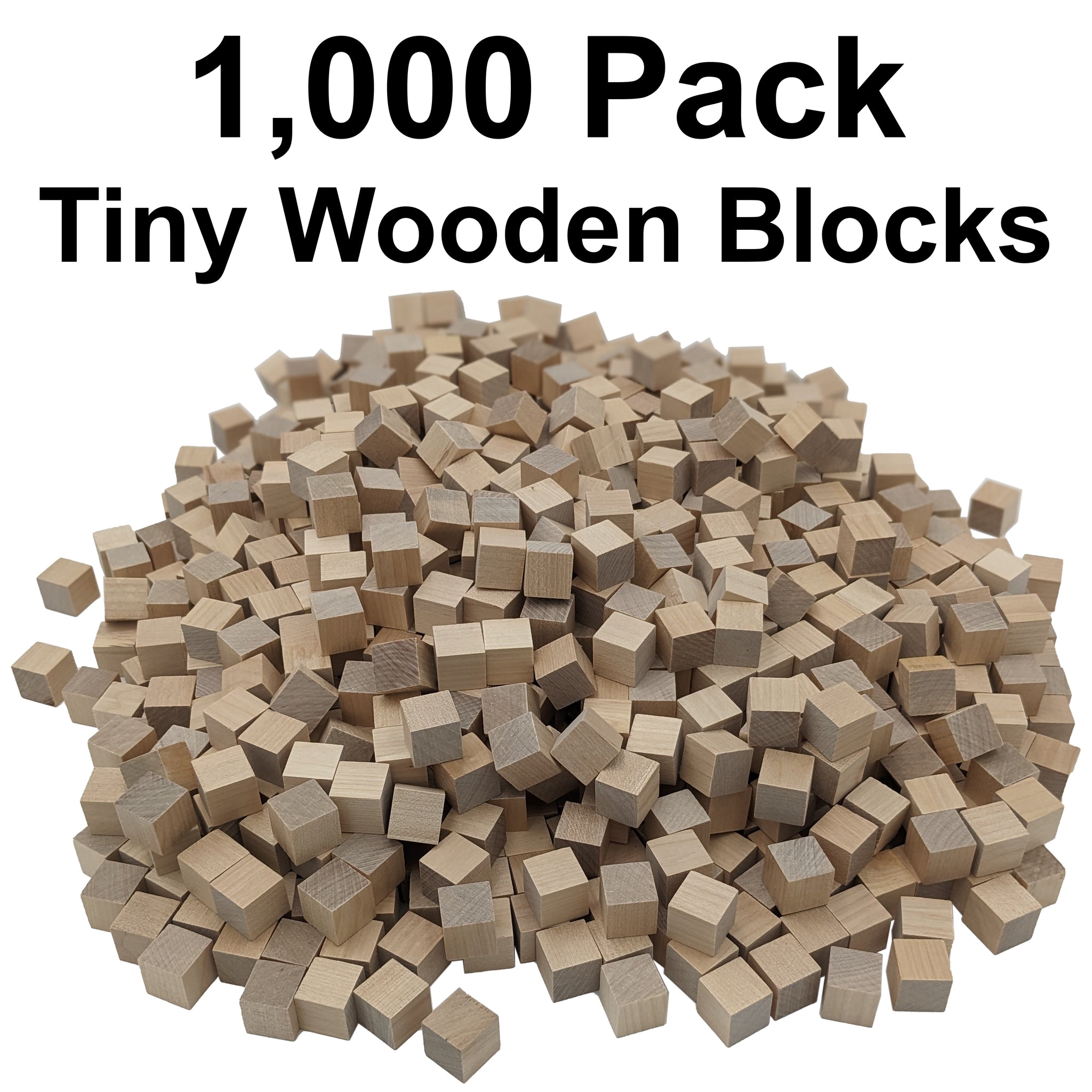 1,000 Pack ¾-inch (0.75) Wood Blocks, Mini Unfinished Wooden Cubes for Painting, Carving, and Other DIY Craft Projects - SciencePurchase