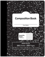 Load image into Gallery viewer, 100-Sheet Quad Ruled Composition Notebook, 1/5&quot; Square Grid Pattern (9.75&quot; H x 7.5&quot; W)

