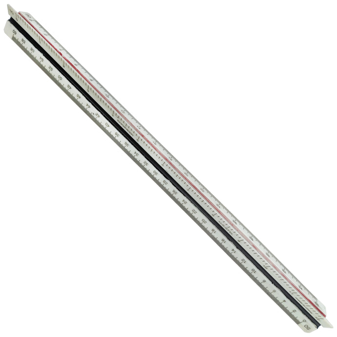 12-Inch Engineers Scale Ruler, 3-Sided Triangular Design, Color Coded