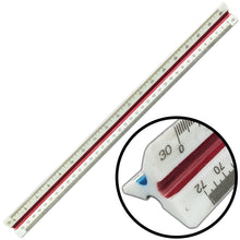 Load image into Gallery viewer, 12-Inch Engineers Scale Ruler, 3-Sided Triangular Design, Color Coded
