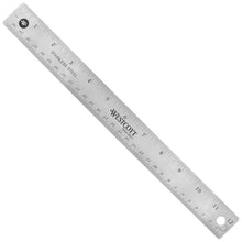 Load image into Gallery viewer, Westcott 12 Pack Stainless Steel Rulers - 12" Length 1" Width - 1/16, 1/32 Graduations (10415BX)
