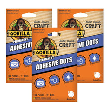 Load image into Gallery viewer, Gorilla 450 Count Permanent Adhesive Dots, Double-Sided, 0.5" Diameter, Clear
